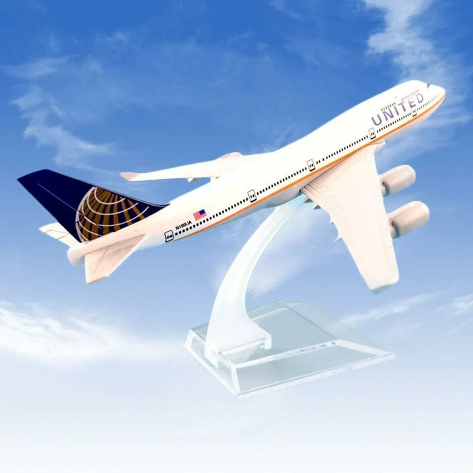 Боинг 747 самолет модел макет United USA метален B747 — снимка 3