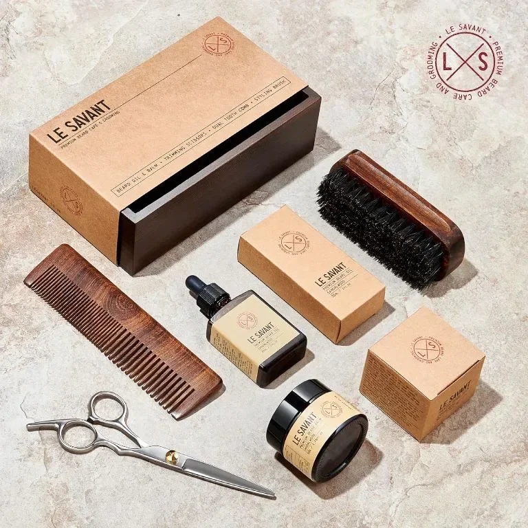 Комплект за подстригване на брада Le Savant - дървена подаръчна кутия — снимка 5