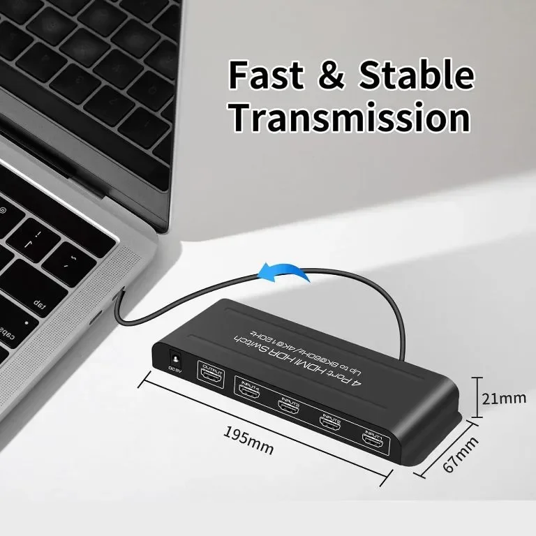 HDMI превключвател 4 порта 8K 60Hz HDMI превключвател 4 входа - 1 изход — снимка 6