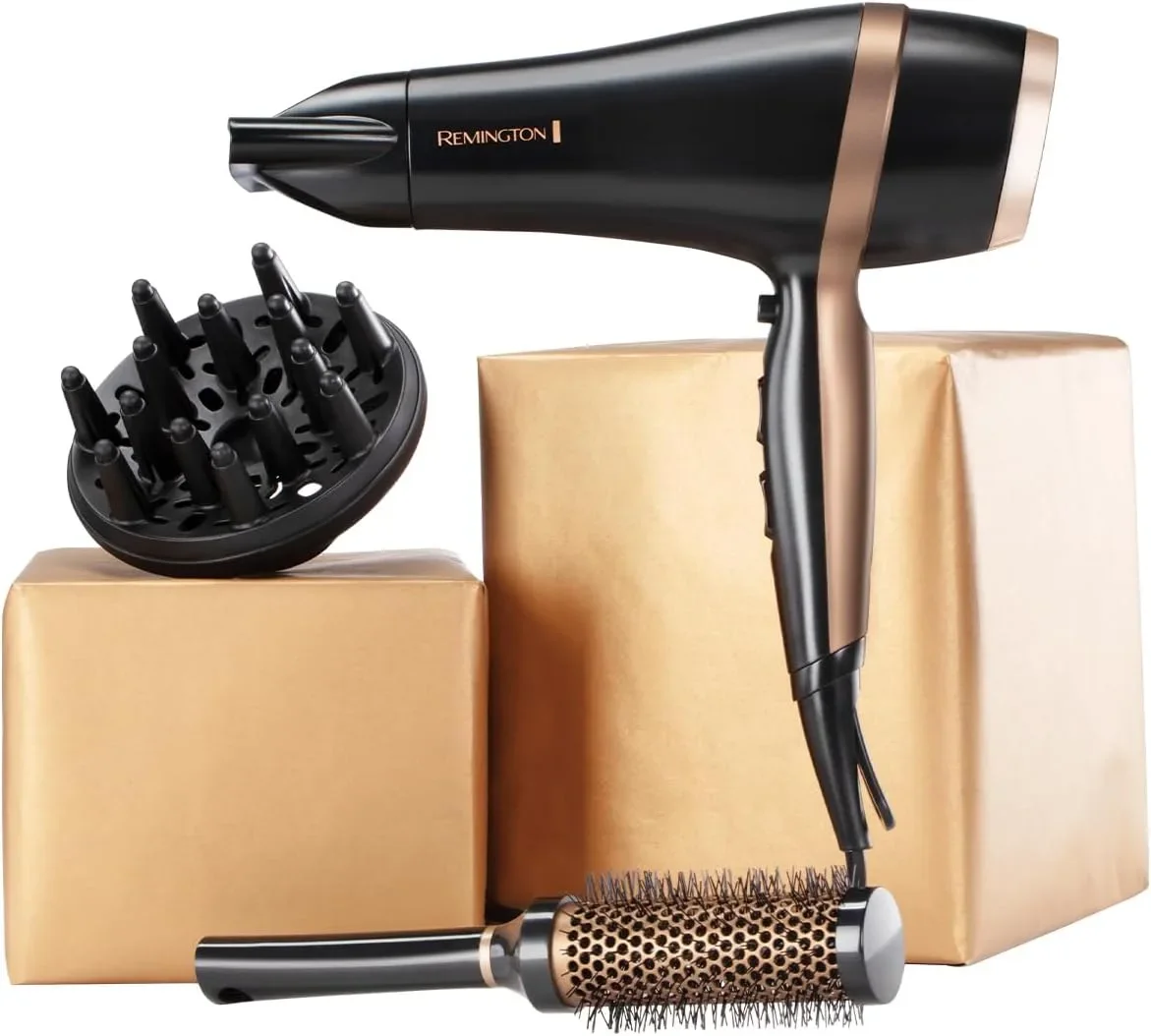 Сешоар Remington Salon Smooth подаръчен комплект с концентратор, дифузер, кръгла четка и чанта — снимка 4
