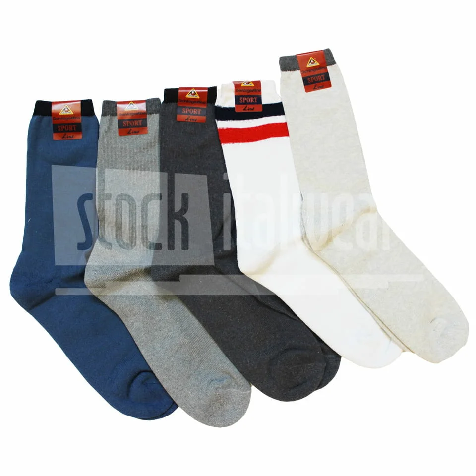 2 чифта Santagostino 40-41, 42-43, 44-45 италиански бели мъжки чорапи от памук чорапи за спорт — снимка 2