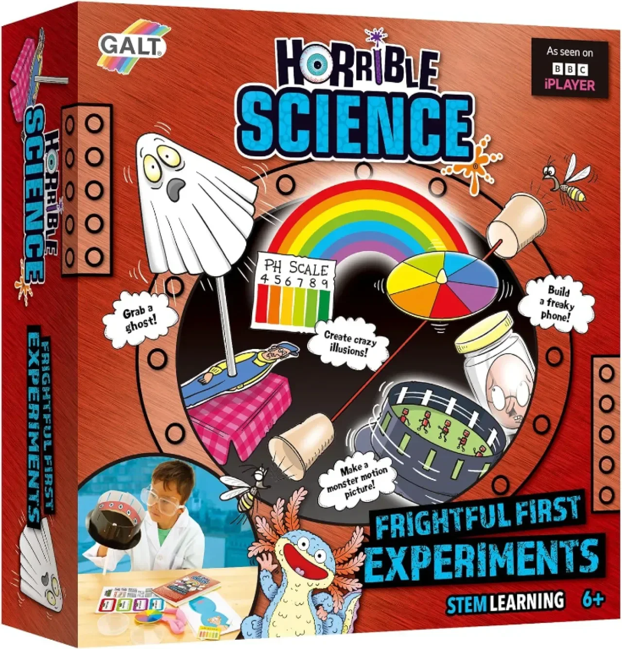 Galt Frightful First Experiments - Комплект за 18 ужасяващи научни експерименти за деца, STEM, 8+