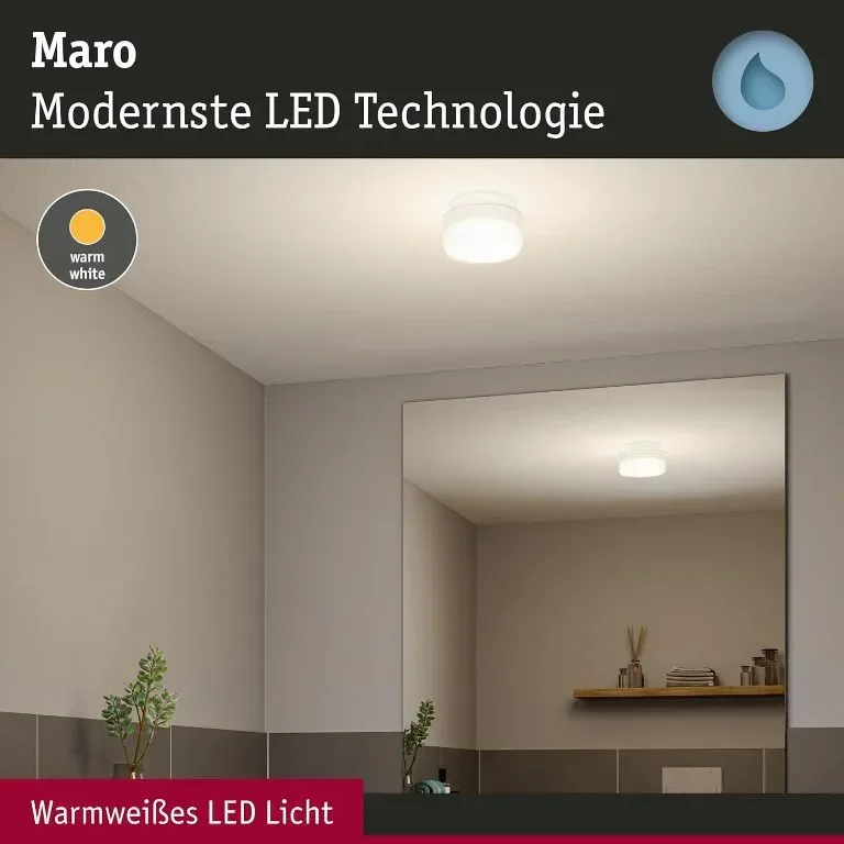 Paulmann 71081 LED Осветително тяло за таван Maro IP44 3000K 430lm 230V 6.8W Бяло — снимка 4