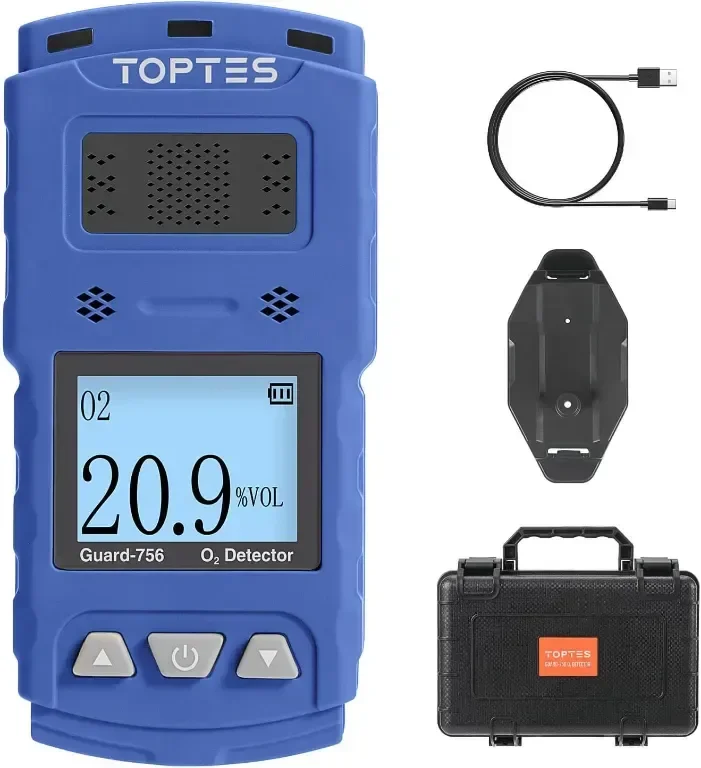 TopTes Guard-756 O2 монитор, преносим кислороден детектор,0,5s реакция