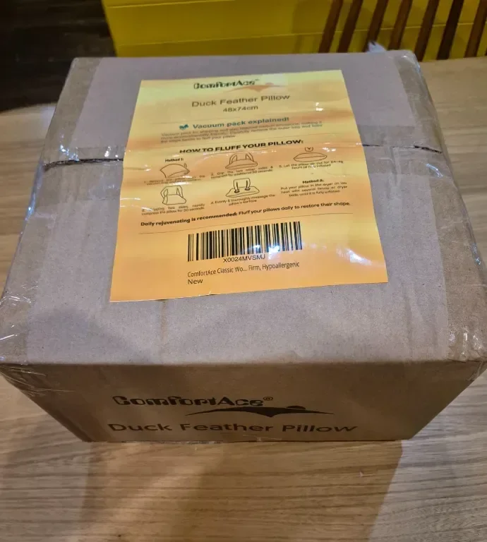 Класическа ватирана пухена възглавница ComfortAce, луксозен 3-слоен дизайн, 48 cm x 74 cm — снимка 8