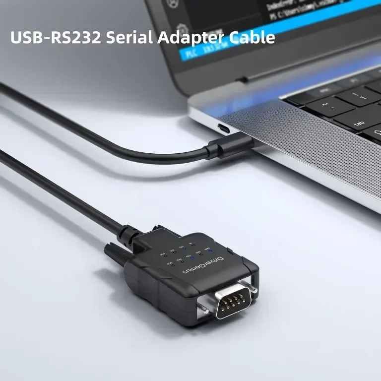 DriverGenius USB232A-E-C | USB-C към сериен/RS232 (DB9) адаптер,Windows 11,macOS 15 (пакет от 2 бр) — снимка 4