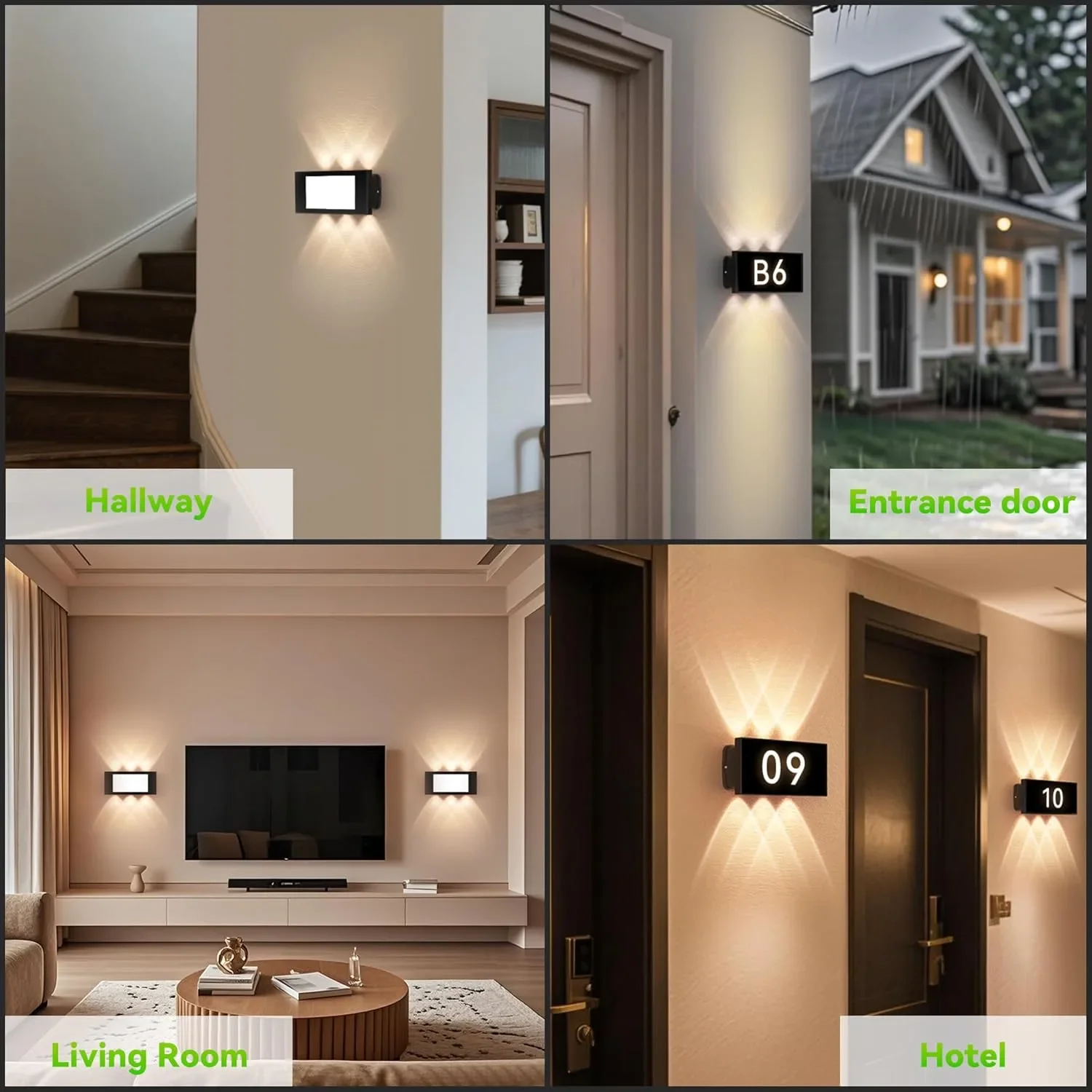 Смарт/LED стенна лампа за външен монтаж с табло с номера и IP66, Easy DIY — снимка 5