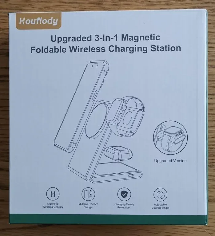 Houflody 3 в 1 Магнитна безжична станция за зареждане 20W за iPhone 15/14/13/12, Apple Watch,AirPods — снимка 7