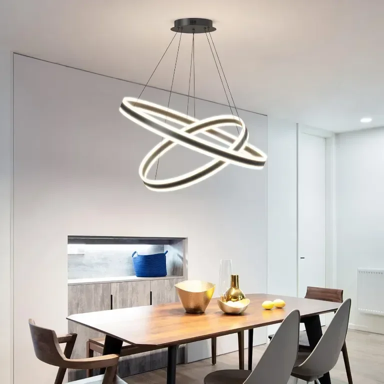 Модерен LED полилей Fordeson, 2 пръстена, димиране, SX-40+60см — снимка 7