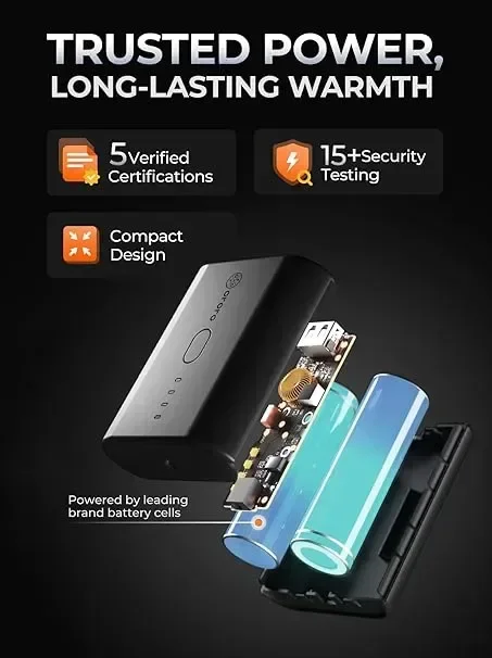 ORORO Дамска отопляема софтшел жилетка с Power Bank, черна, размер М — снимка 2