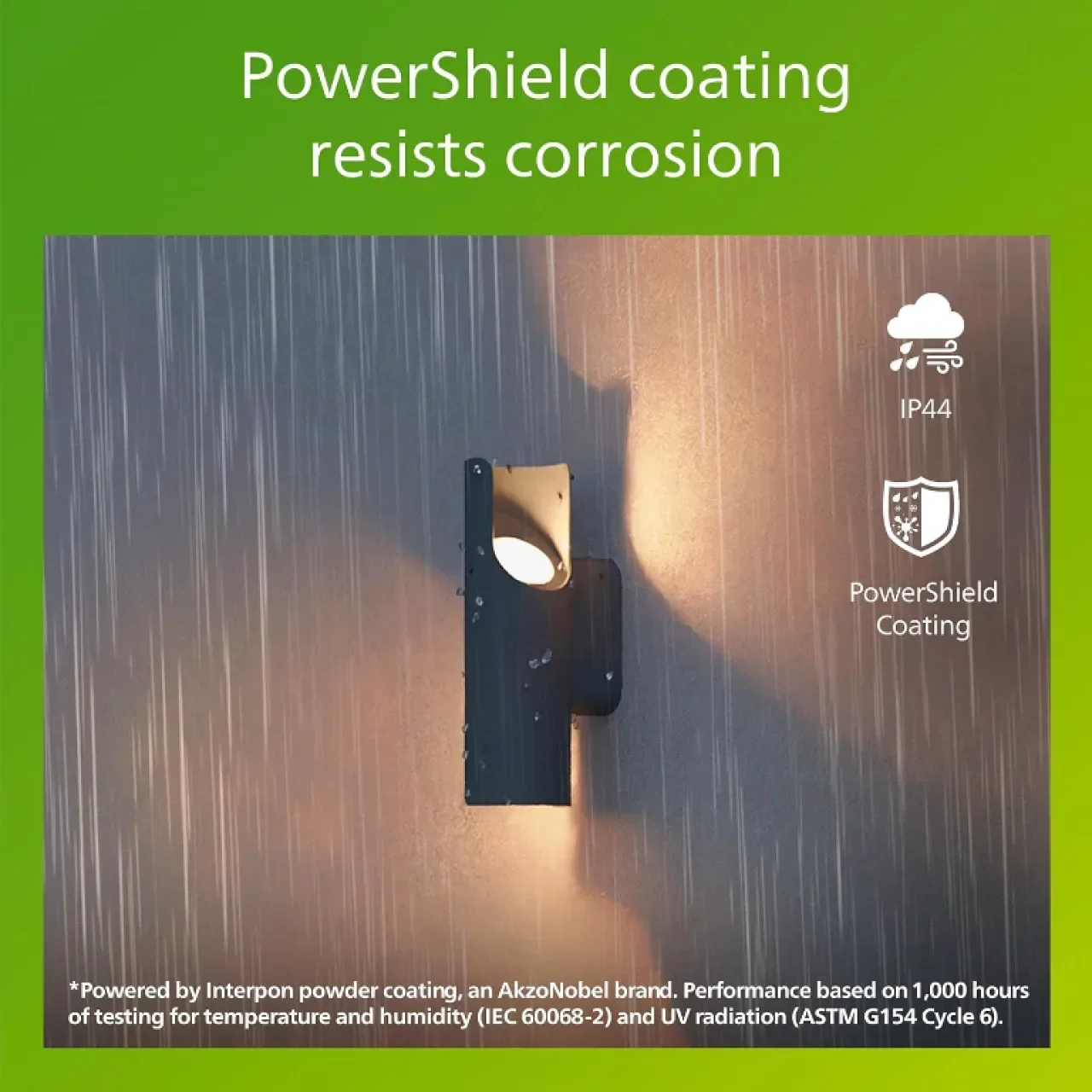 Външна LED стенна лампа Philips Fira, 800 lm, 2700 K, PowerShield,IP44 — снимка 3