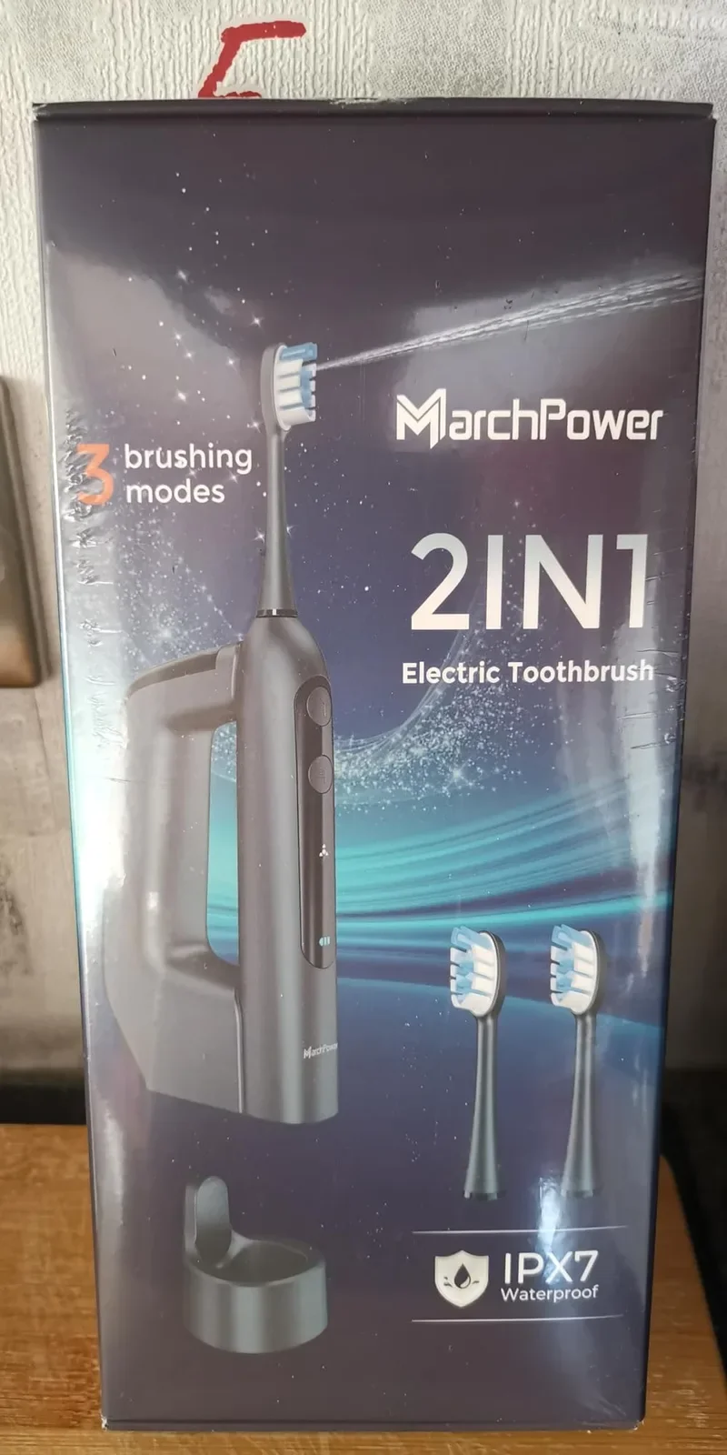 MarchPower 3-в-1 електрическа четка за зъби със звуково почистване, воден душ и 46° наклон — снимка 9