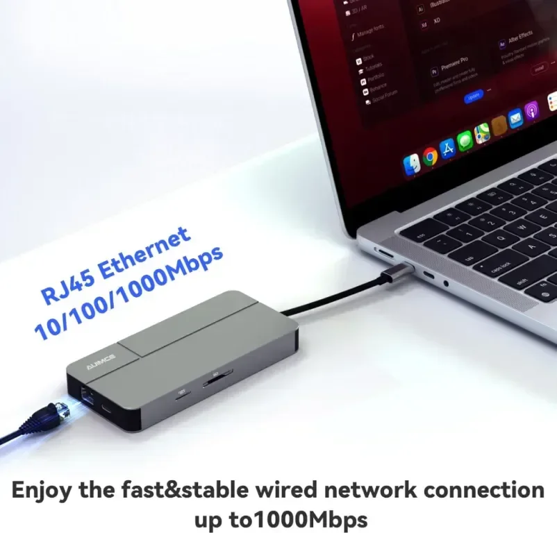 AUIMCE Докинг станция 2х HDMI и USB C порт, до 4K/60Hz, MacOS/Windows — снимка 7