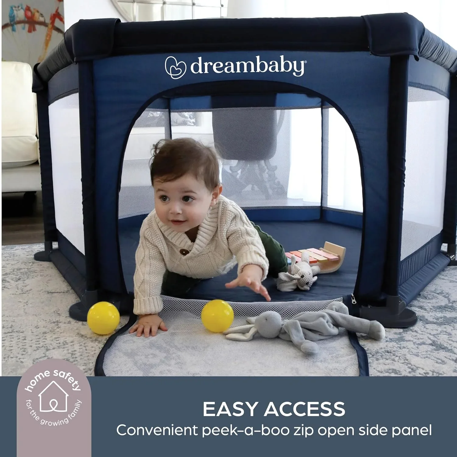 Dreambaby Explore Deluxe голяма кошара за игра, padded top frame, 140×140 см — снимка 3
