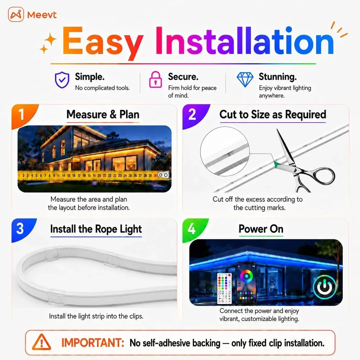 RGB LED неонова лента 5 м 24 V IP65 с APP и дистанционно — снимка 7