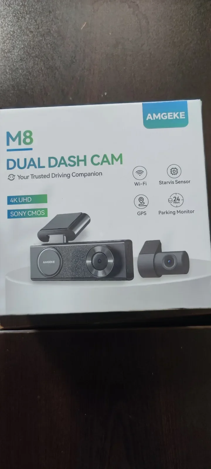 AMGEKE M8 4K Dual Dash Cam видеорегистратор за автомобил отпред и отзад с Wi‑Fi, GPS и 64GB microSD — снимка 8