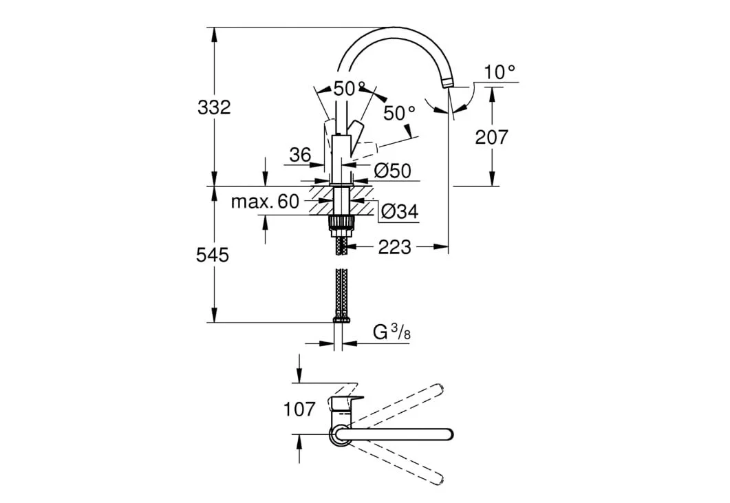 Смесител за кухня Grohe Start Edge, Гаранция — снимка 4