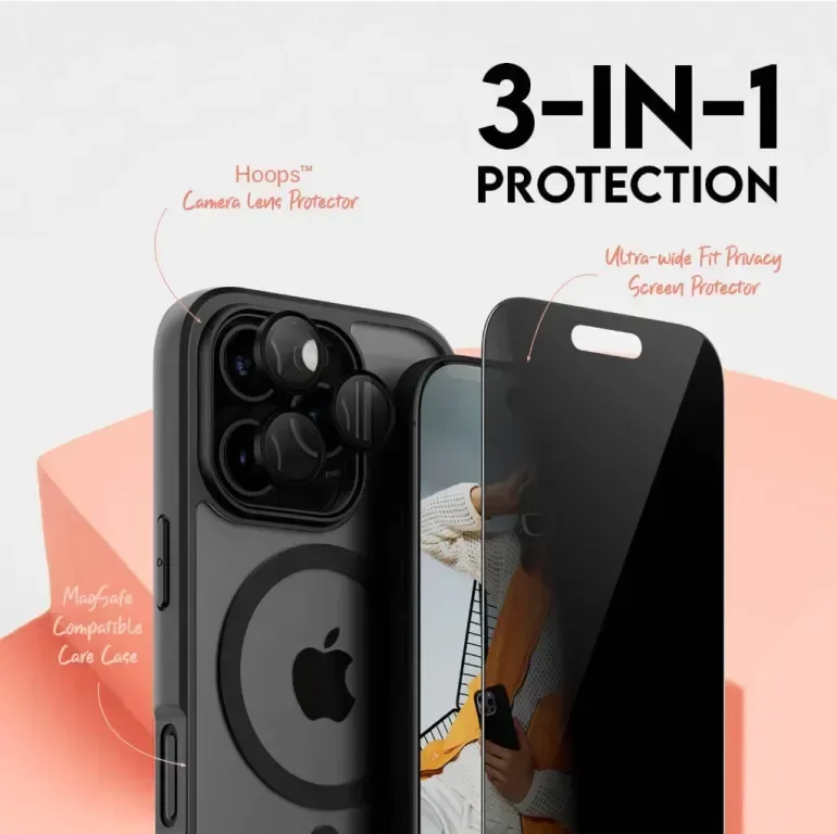 CARE BY PANZERGLASS® 3-в-1 пакет за защита за Apple iPhone 16 Pro — снимка 2