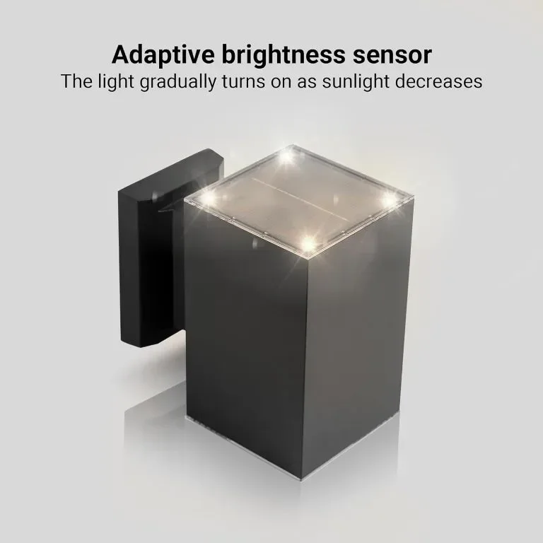 Proxinova Outdoor XL соларна LED стенна лампа, двойна светлина с 8 светодиода, сензор за здрач, 2 бр — снимка 4