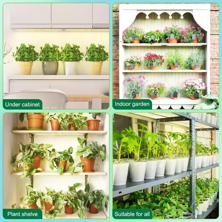 GERYLOVE Grow Light, 540 LEDs Пълен спектър за стайни растения с таймер, 9 вида яркост (4 бр) — снимка 5