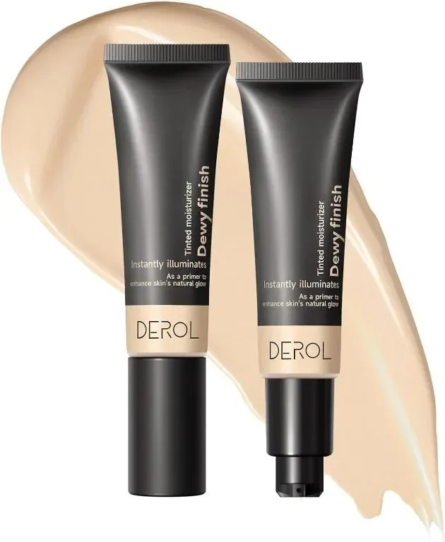 DEROL Dewy Finish 2 в 1 Лек хидратиращ оцветен крем фон дьо тен основа, цвят 01, 30 мл