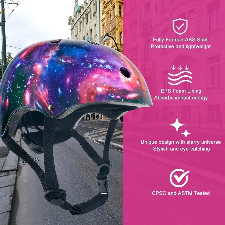 MGY Регулируема защитна детска каска за момчета, Galaxy с висока защита и първокласна вентилация — снимка 4