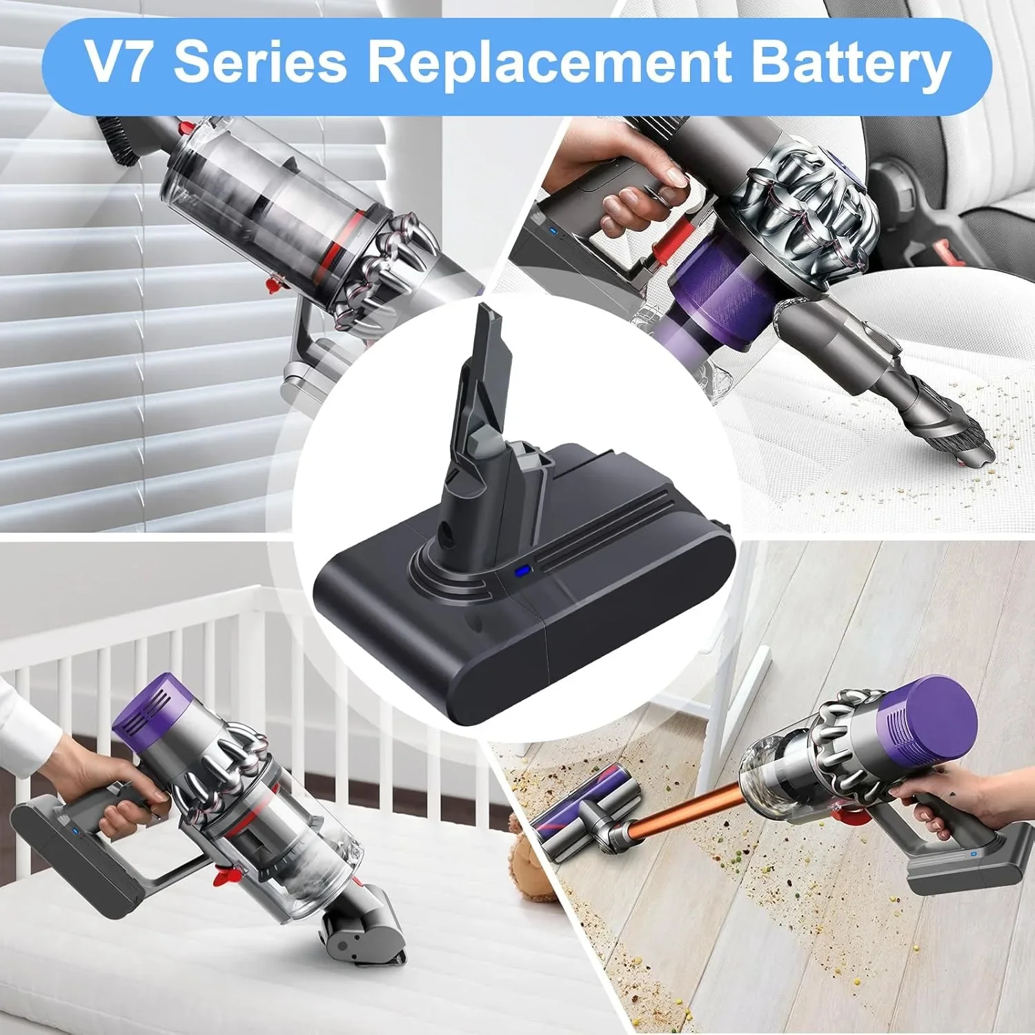 Резервна батерия за прахосмукачка Dyson V7/V7 Slim 21.6V 4.6Ah + 2 филтъра — снимка 7