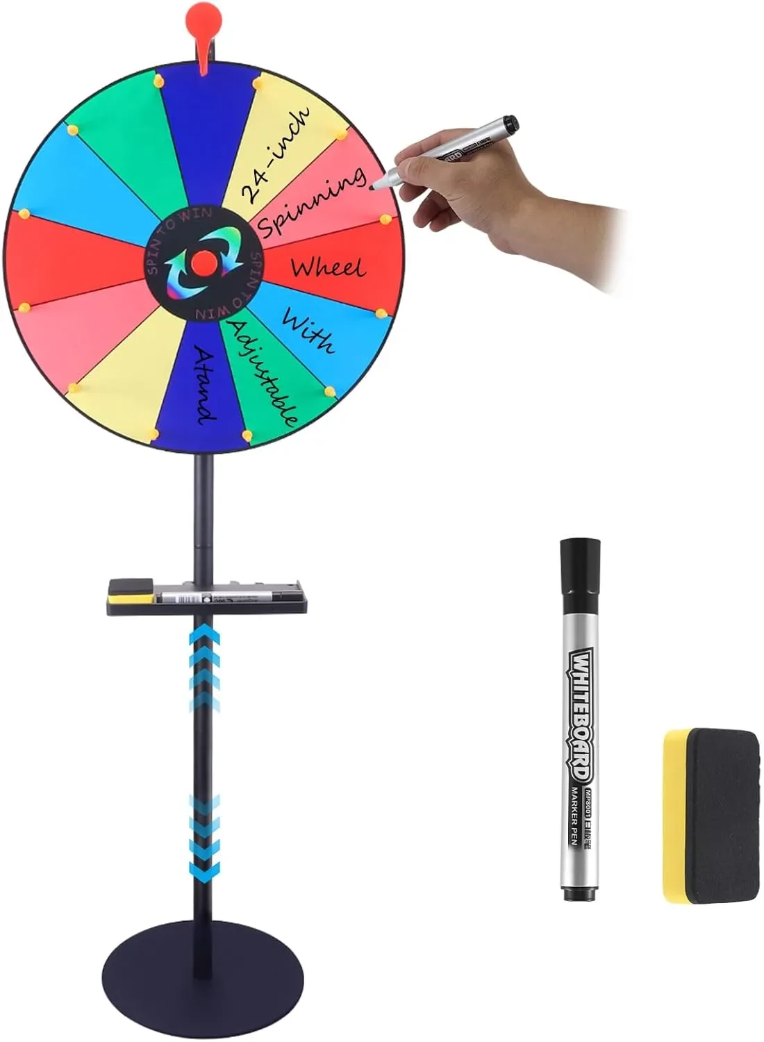 Колело на късмета въртящо се колело за томбола/игра с маркери и стойка (Prize Wheel) — снимка 3