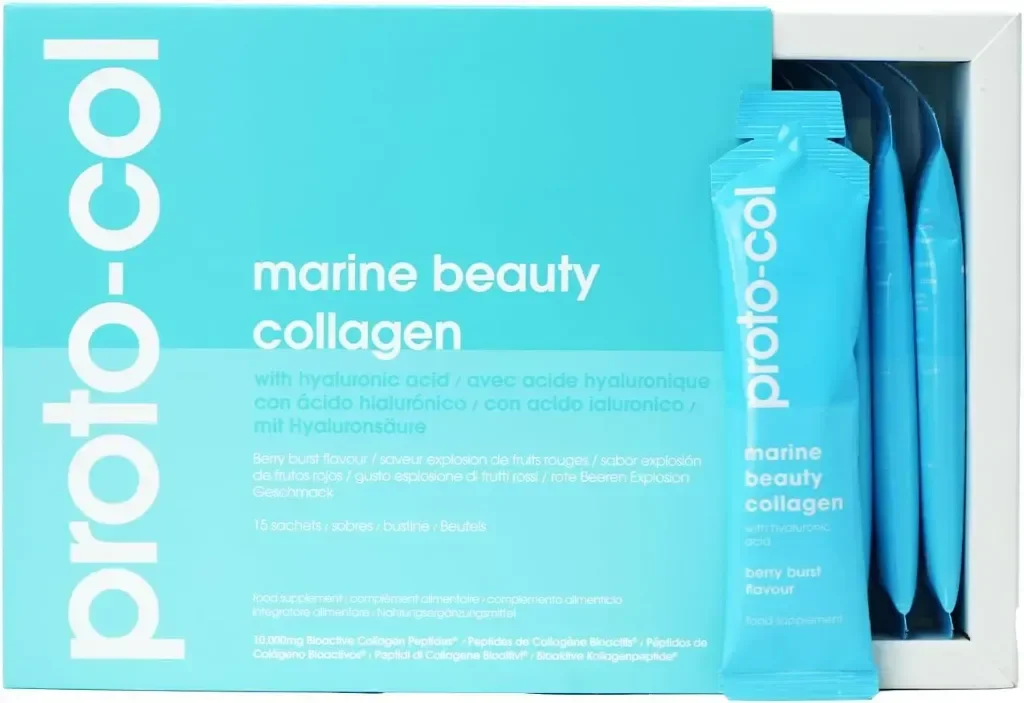 Proto-col Premium 10 000 mg морски колаген сашета с хиалуронова киселина, витамин С, 15 сашета