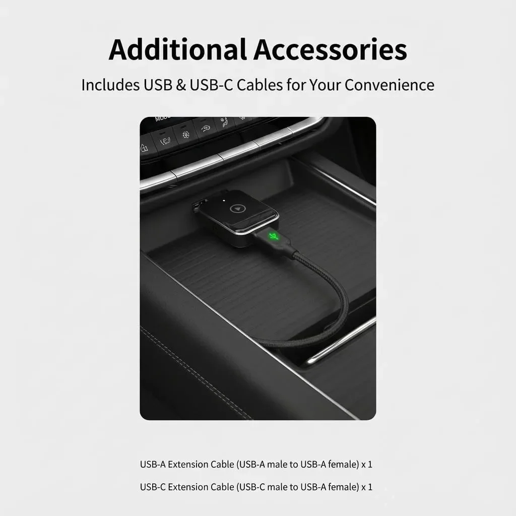 Безжичен CarPlay адаптер (USB) за свързване на Apple iPhone и управление към мултимедията — снимка 3