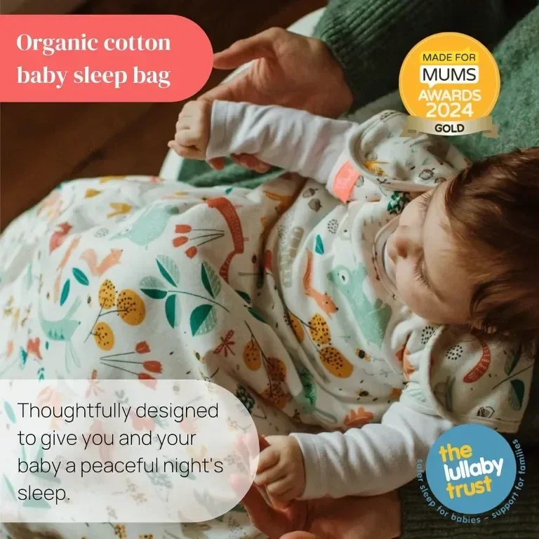 Folk & Thread Organic 2.5 бебешки спален чувал, Идеален за стаи с температура 16-20C, 3-18 месеца — снимка 2