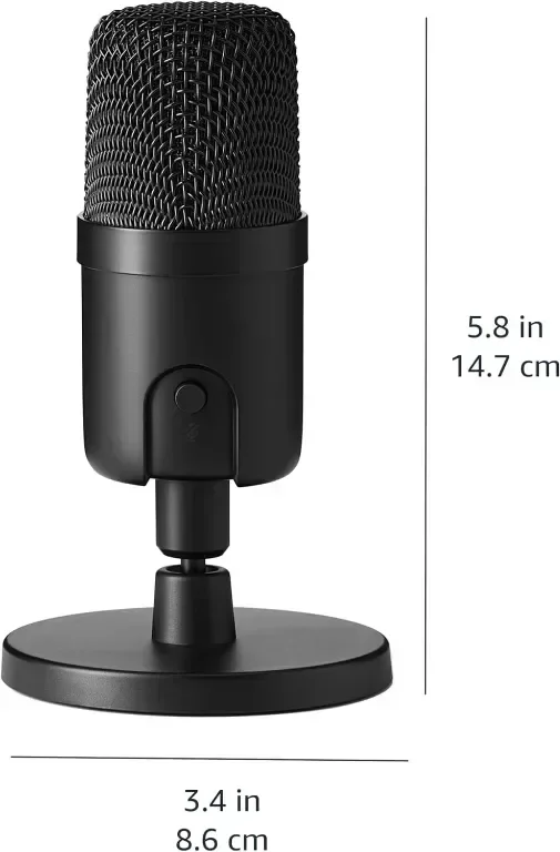 Мини USB кондензаторен кардиоиден микрофон Amazon Basics, черен — снимка 4