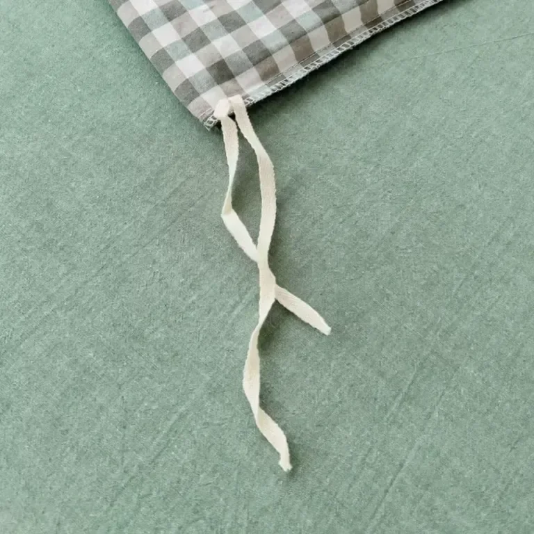 Комплект спално бельо Ruccit Green Gingham, 3 части, затваряне с цип, ъглови връзки — снимка 6