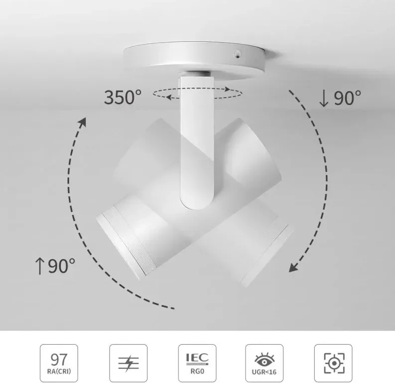 Aisilan Бял LED мащабируем таванен прожектор 12W, регулируем ъгъл на лъча 10°-55°, CRI 97, 3000K — снимка 3