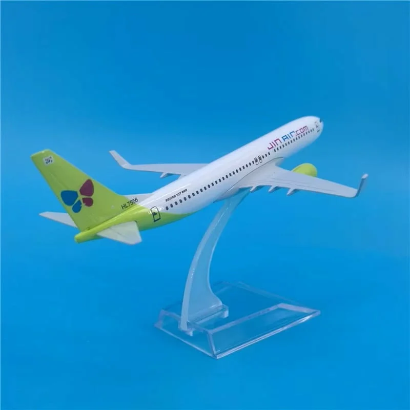 Бойнг 737 самолет модел макет Jin Air метален нискотавифна авиокомпания полетите летище — снимка 5