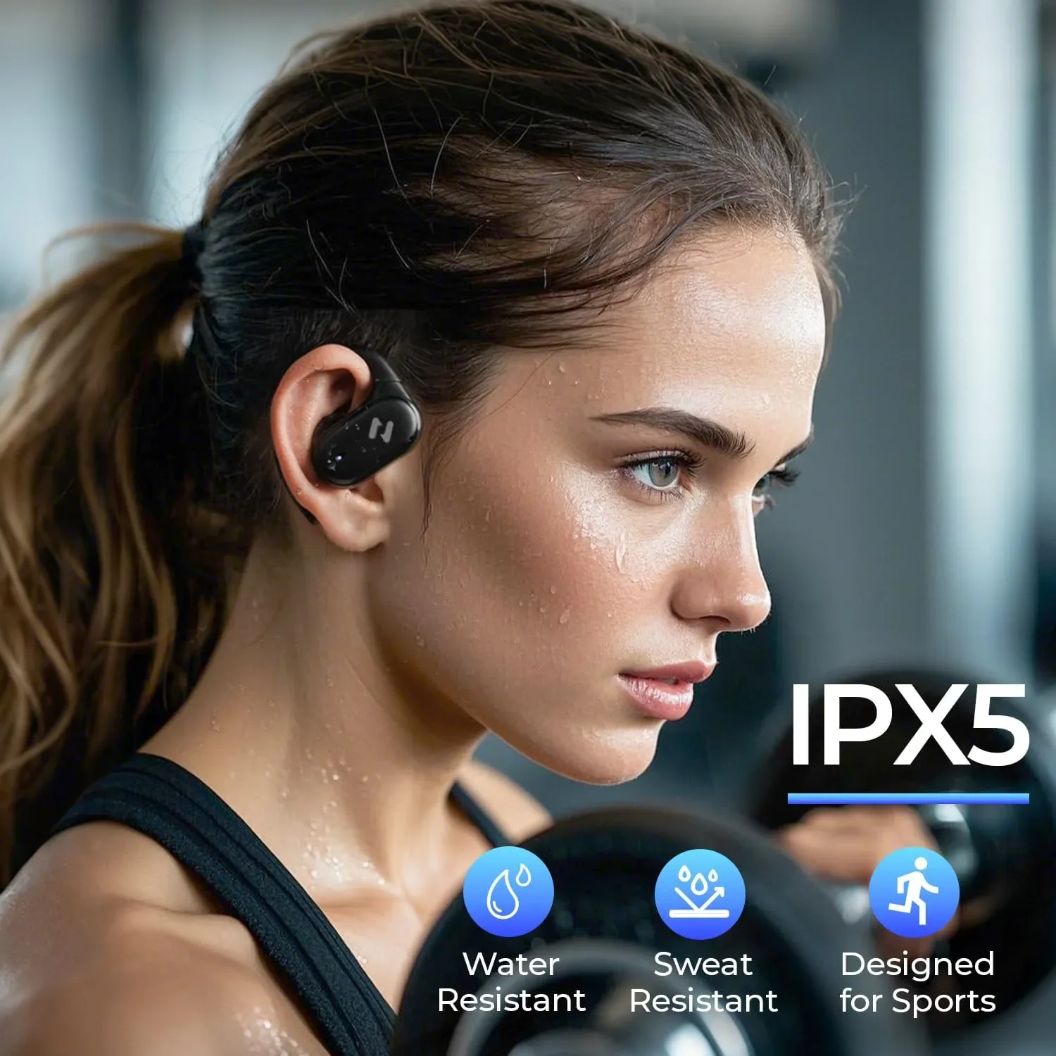Havit OWS915 Open-Ear безжични Bluetooth слушалки с IPX5, 64ч живот на батерията и калъф за зареждане — снимка 7