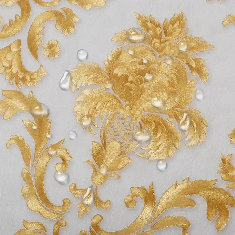 mosegor Gold Damask Ретро релефен нетъкан тапет за декорация, 0,53 x 10 M — снимка 4