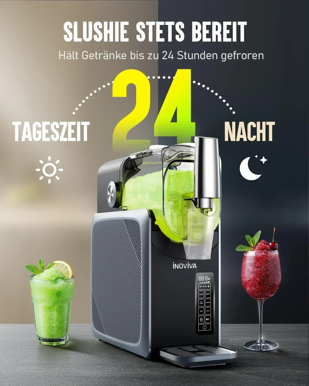 Машина за сладоледени и замразени напитки (slush) INOVIVA, 2.5 л — снимка 6