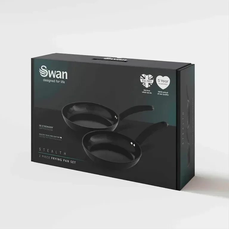 Swan SWPS2021BLKN Stealth Комплект тигани от кован алуминий от 2 части 24/28 см, черни — снимка 7