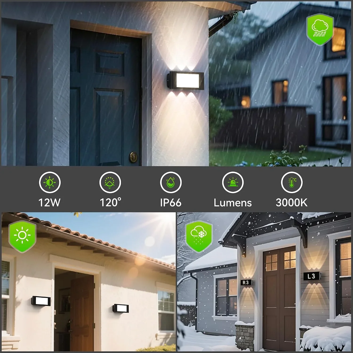 Смарт/LED стенна лампа за външен монтаж с табло с номера и IP66, Easy DIY — снимка 6