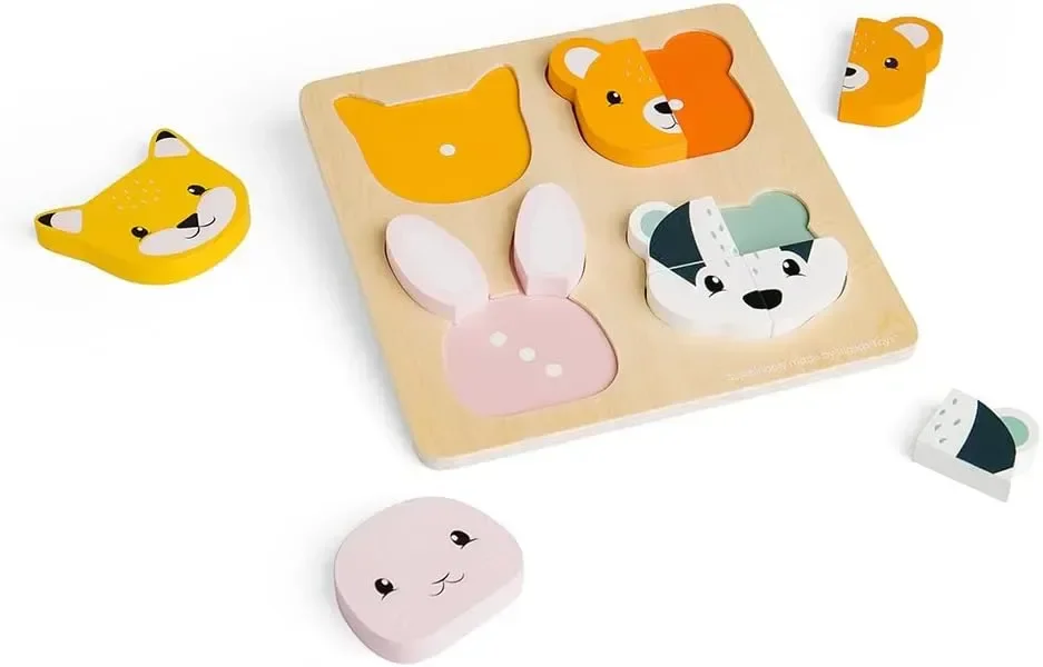 Монтесори Bigjigs Toys Пъзел от 10 части, горски жимотни, за деца над 1 година — снимка 4