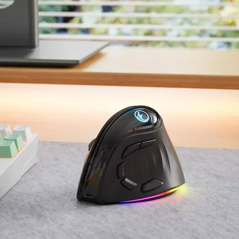 IFYOO 2.4G/BT/кабелна, трирежимна RGB акумулаторна безжична вертикална ергономична мишка G53 — снимка 7
