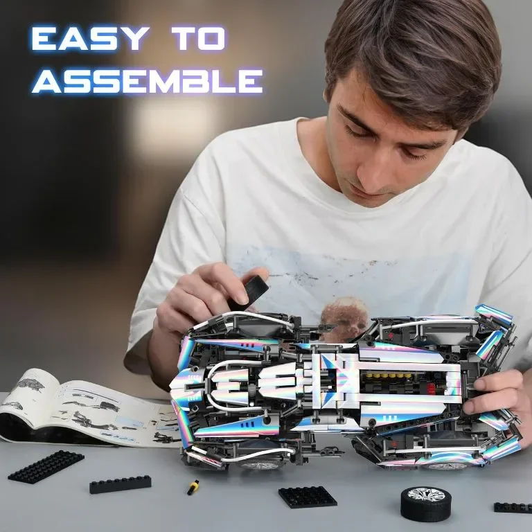 BAKA Technic Комплект за построяване на състезателна кола - V12 Speed ​​Model Cars Kit, 1314 части — снимка 4