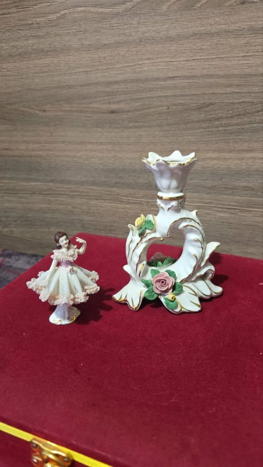 Свещник дрезденски порце, ан — снимка 8
