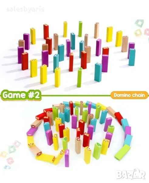 COOLJOY Дървена падаща кула за деца 3+, Игри за подреждане — снимка 3