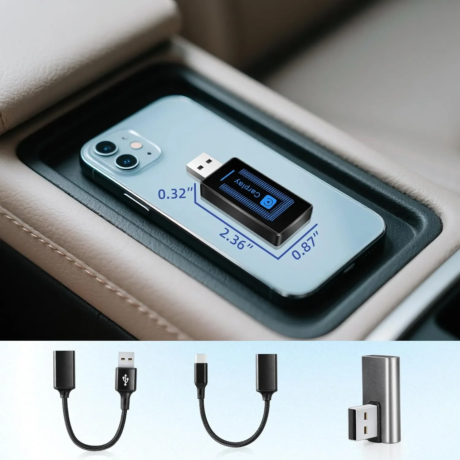 Безжичен CarPlay адаптер (USB) Plug & Play за iPhone – CarPlay/ Siri контрол, поддръжка за iOS — снимка 4
