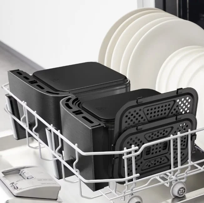 Уред за здравословно готвене, Tefal EY942HE0 Xxl Dual Easy Fry Coal Eu — снимка 3