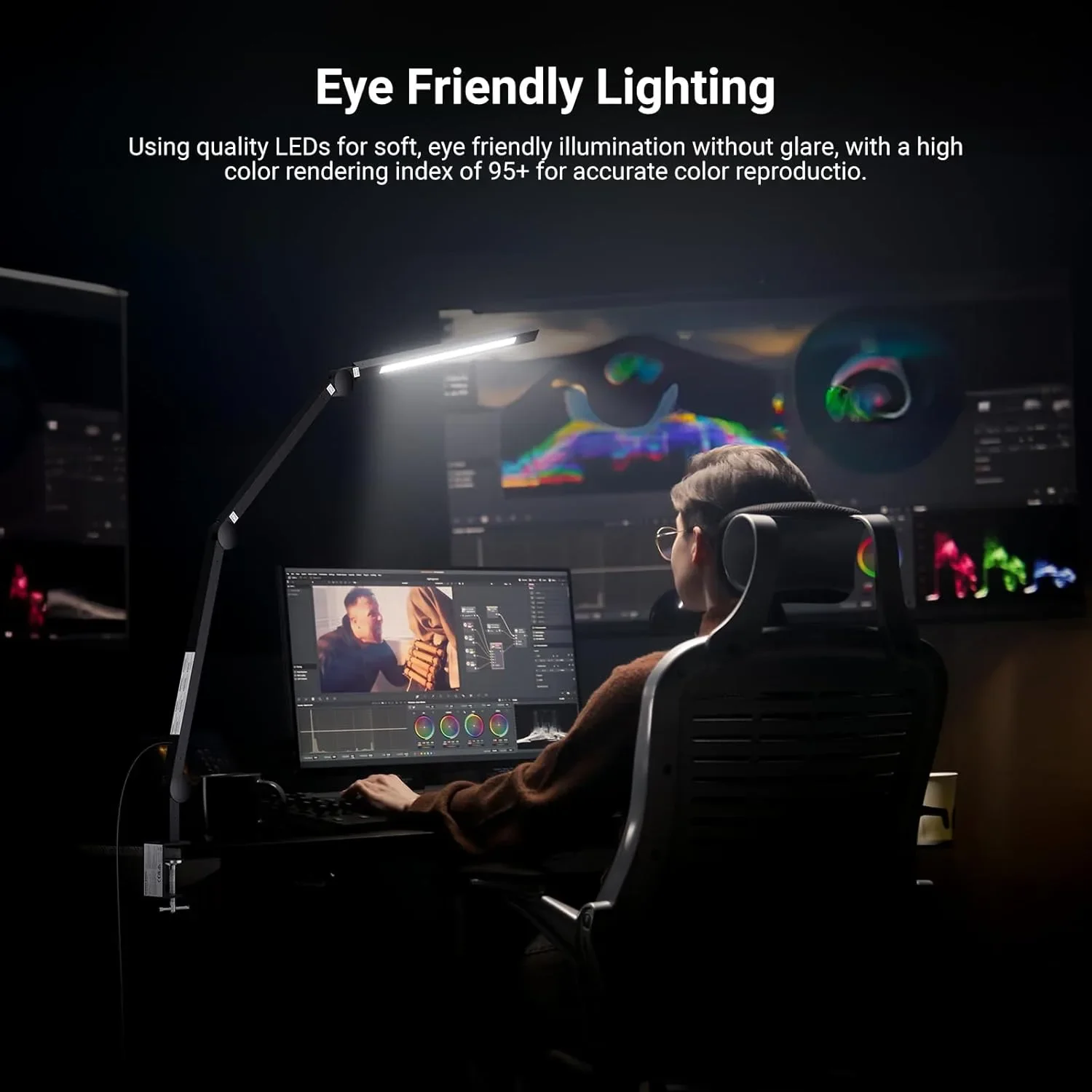 LED настолна лампа NEEWER ME-DL02 108 см с щипка, двойна светлинна лента, 12W, CRI95+ — снимка 5