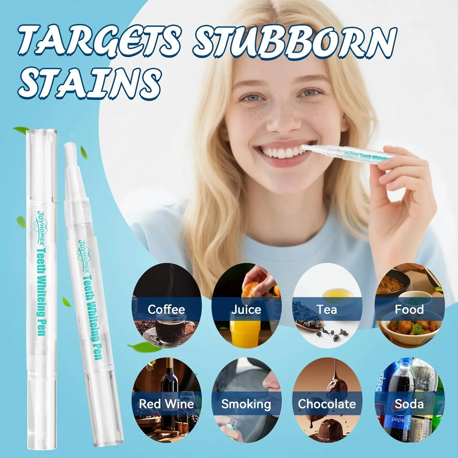 Писалка за избелване на зъби с гел Joyhomer Teeth Whitening Pen – 2 броя — снимка 3