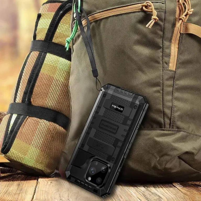 Seacosmo Калъф за iPhone 15 Pro Max водоустойчив удароустойчив с вграден протектор на екрана, черен — снимка 5